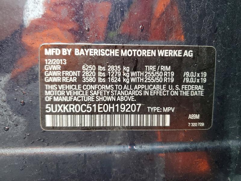 53869976 :رقم المزاد ، 5UXKR0C51E0H19207 vin ، 2014 Bmw X5 مزاد بيع