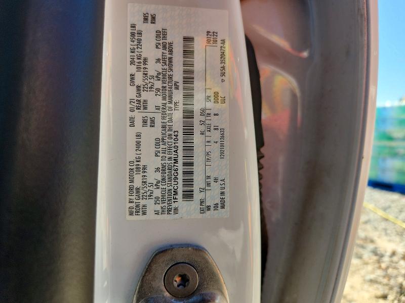 Auction sale of the 2021 Ford Escape, vin: 1FMCU9G67MUA01043, lot number: 53365176