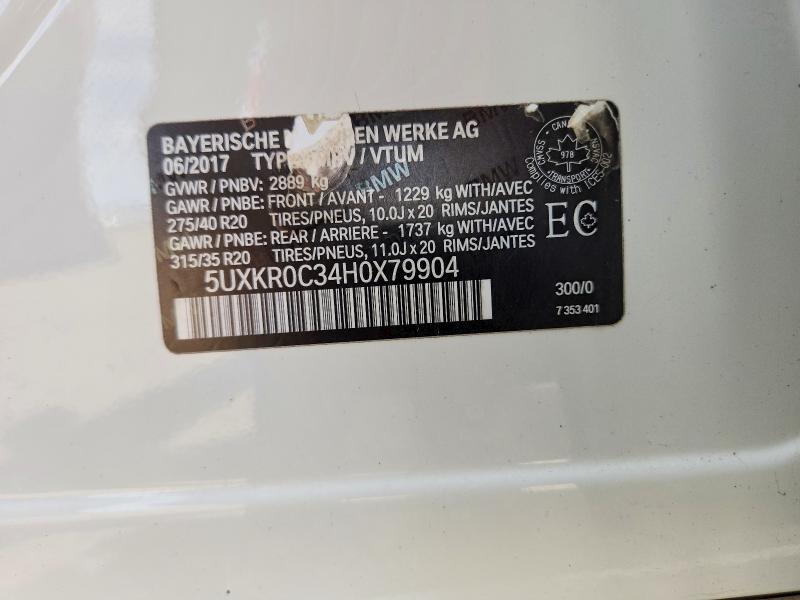 Продаж на аукціоні авто 2017 Bmw X5, vin: 5UXKR0C34H0X79904, номер лоту: 53090226