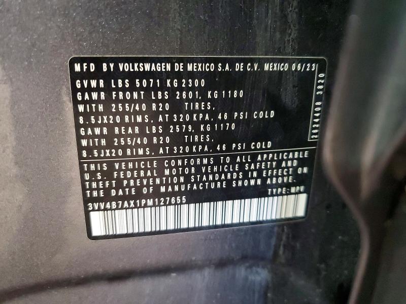 Aukcja sprzedaży 2023 Volkswagen Tiguan, vin: 3VV4B7AX1PM127655, numer aukcji: 55239206