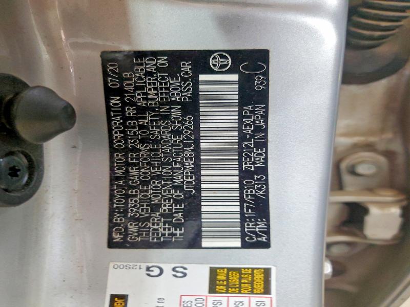Aukcja sprzedaży 2021 Toyota Corolla, vin: JTDEPMAE8MJ129266, numer aukcji: 53711496