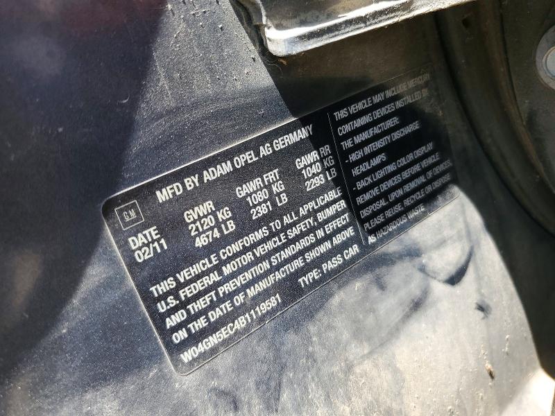 Продажа на аукционе авто 2011 Buick Regal, vin: W04GN5EC4B1119581, номер лота: 54857416