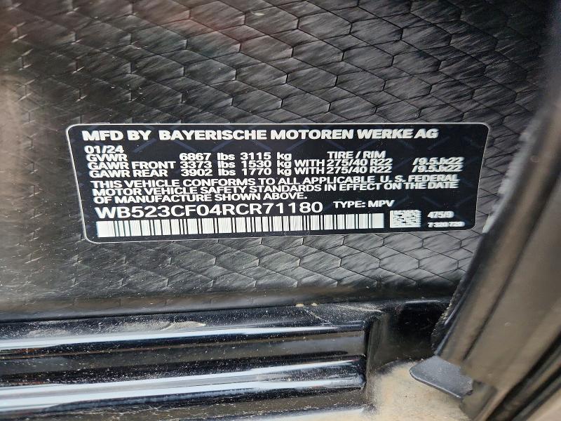 Продаж на аукціоні авто 2024 Bmw Ix, vin: WB523CF04RCR71180, номер лоту: 54043956