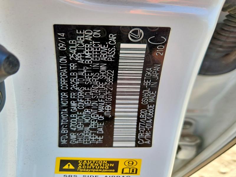 Продаж на аукціоні авто 2015 Lexus Es, vin: JTHBK1GG7F2158522, номер лоту: 53424326