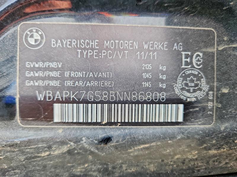 Продаж на аукціоні авто 2011 Bmw 328, vin: WBAPK7G58BNN86808, номер лоту: 51971436