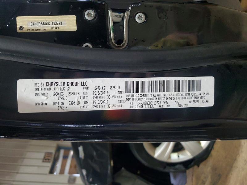 2013 Jeep Compass მანქანა იყიდება აუქციონზე, vin: 1C4NJDBB5DD113773, აუქციონის ნომერი: 52090406