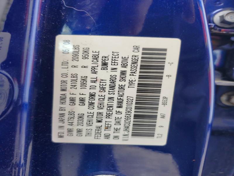 Auction sale of the 2009 Acura Tsx, vin: JH4CU266X9C010327, lot number: 53983456