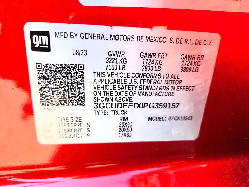 Продажа на аукционе авто 2023 Chevrolet Silverado, vin: 3GCUDEED0PG359157, номер лота: 52899676