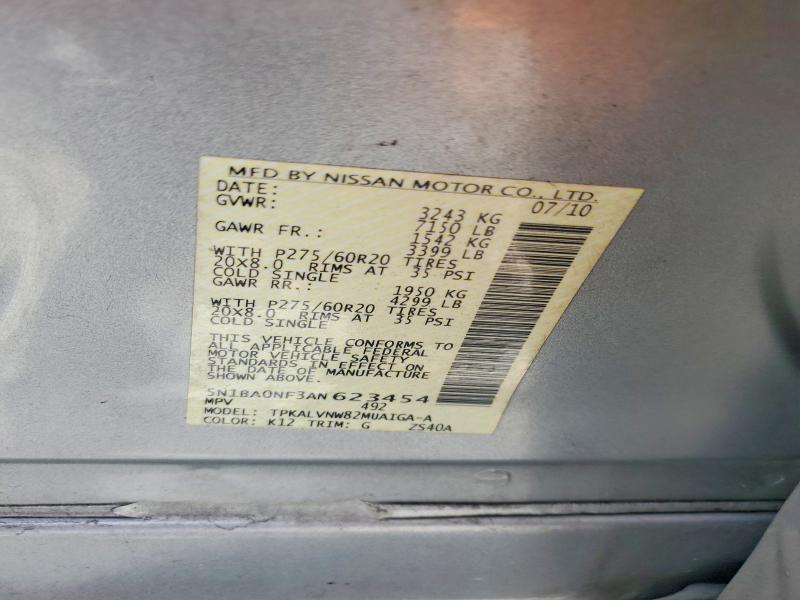 Продаж на аукціоні авто 2010 Nissan Armada, vin: 5N1BA0NF3AN623454, номер лоту: 53733626
