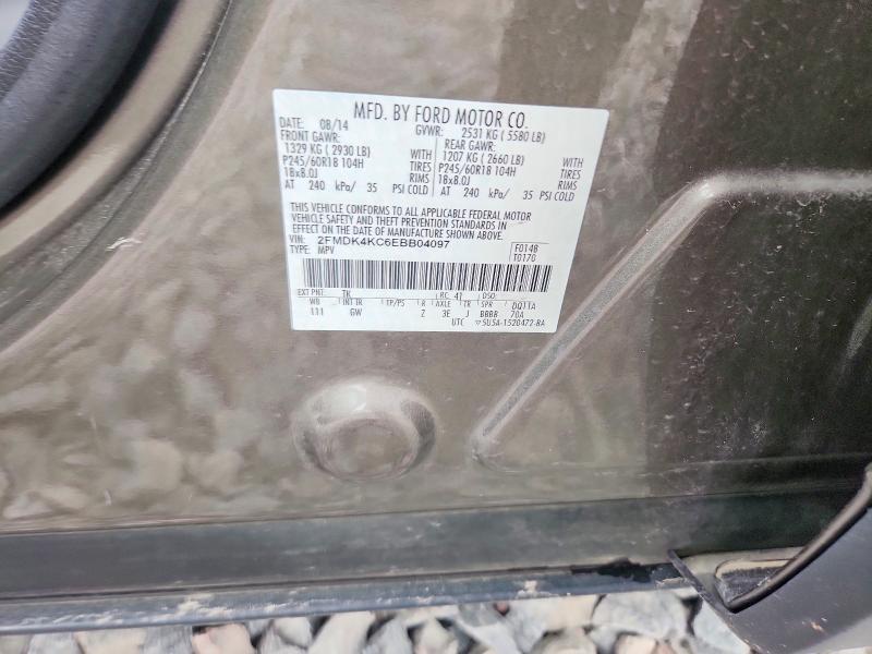 2014 Ford Edge მანქანა იყიდება აუქციონზე, vin: 2FMDK4KC6EBB04097, აუქციონის ნომერი: 53544906