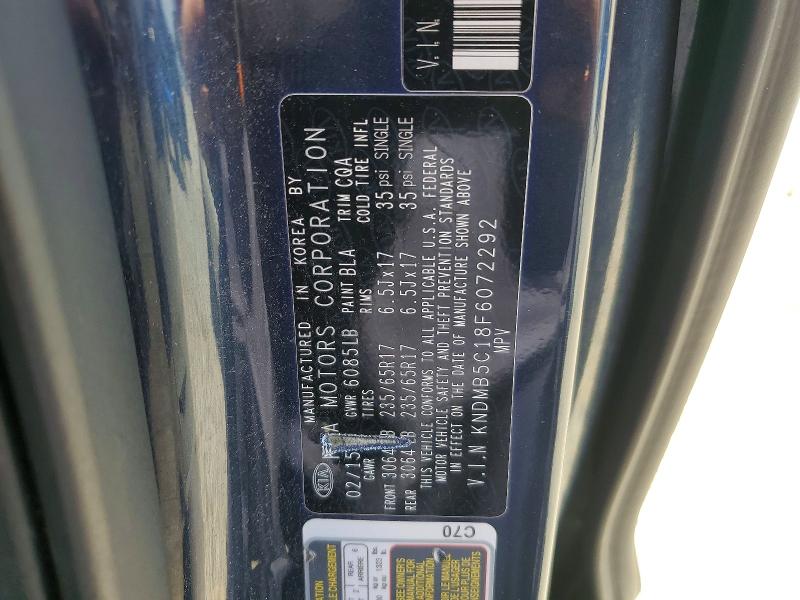 Aukcja sprzedaży 2015 Kia Sedona, vin: KNDMB5C18F6072292, numer aukcji: 52998476