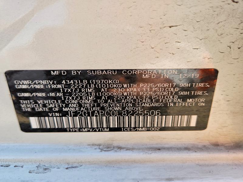 Продажа на аукционе авто 2020 Subaru Crosstrek, vin: JF2GTAPC0L8225506, номер лота: 53624526
