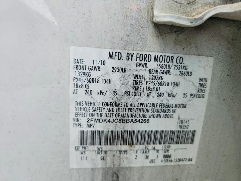 Продаж на аукціоні авто 2011 Ford Edge, vin: 2FMDK4JC8BBA54266, номер лоту: 53162616