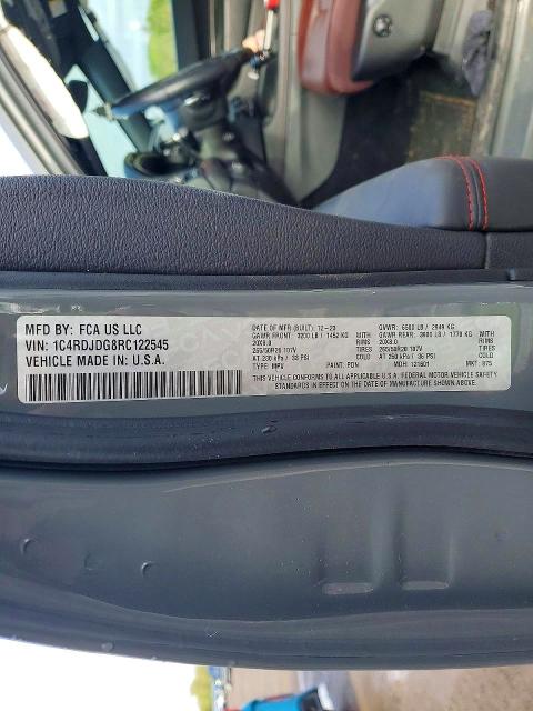 51111726 :رقم المزاد ، 1C4RDJDG8RC122545 vin ، 2024 Dodge Durango مزاد بيع