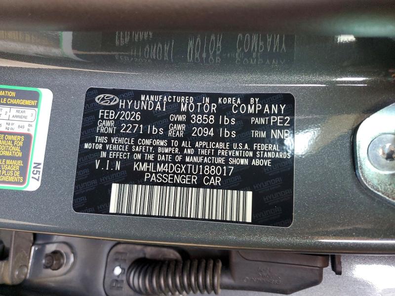 2026 Hyundai Elantra მანქანა იყიდება აუქციონზე, vin: KMHLM4DGXTU188017, აუქციონის ნომერი: 55358356