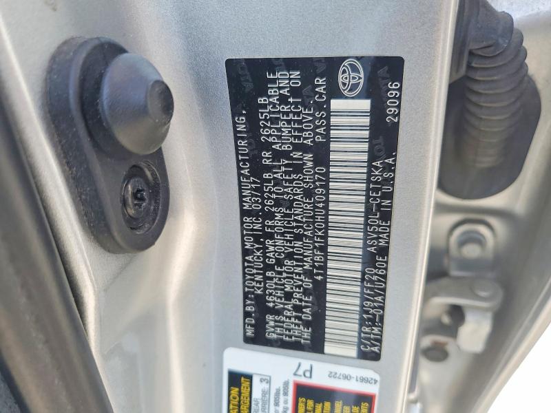 53250066 :رقم المزاد ، 4T1BF1FK0HU409170 vin ، 2017 Toyota Camry مزاد بيع