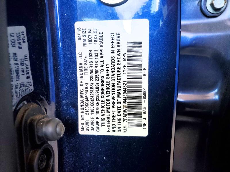 2018 Honda Cr-v მანქანა იყიდება აუქციონზე, vin: 7FARW2H54JE044821, აუქციონის ნომერი: 54555716