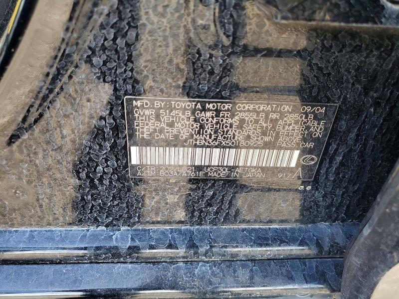 2005 Lexus Ls მანქანა იყიდება აუქციონზე, vin: JTHBN36FX50180925, აუქციონის ნომერი: 53883066