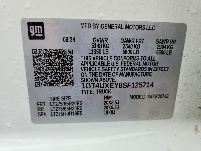 Продажа на аукционе авто 2025 Gmc Sierra, vin: 1GT4UXEY8SF125714, номер лота: 52416446