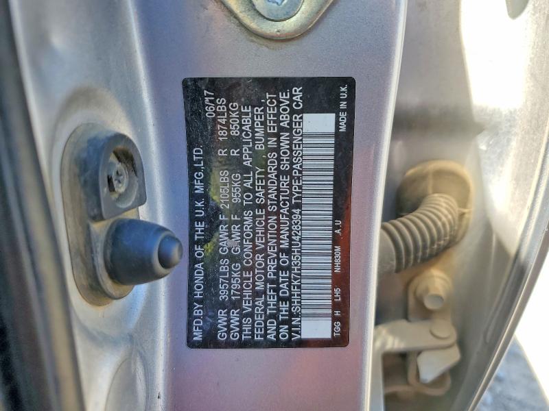 Продажа на аукционе авто 2017 Honda Civic, vin: SHHFK7H35HU428394, номер лота: 53448046