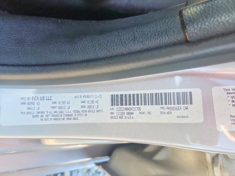 Продаж на аукціоні авто 2016 Chrysler 200, vin: 1C3CCCABXGN151726, номер лоту: 53321036