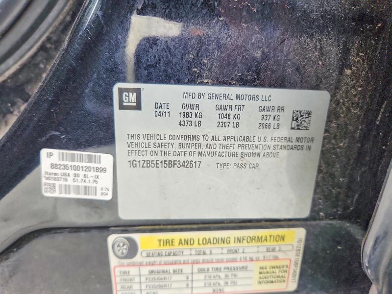 Продажа на аукционе авто 2011 Chevrolet Malibu, vin: 1G1ZB5E15BF342617, номер лота: 53029486