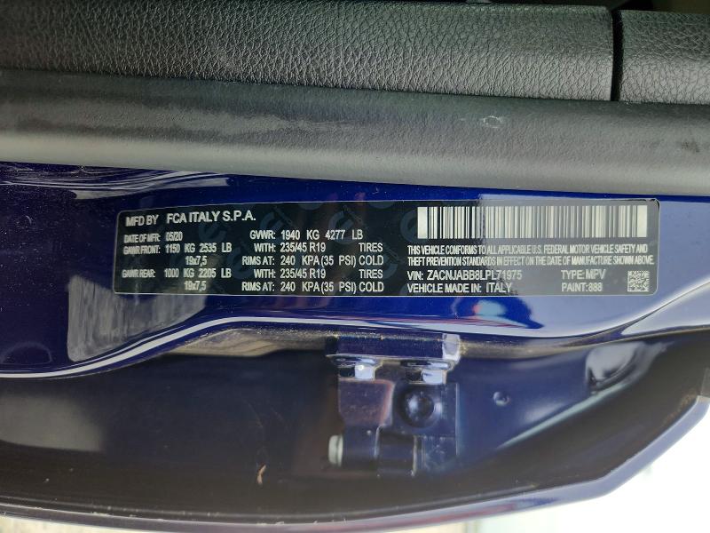 Aukcja sprzedaży 2020 Jeep Renegade, vin: ZACNJABB8LPL71975, numer aukcji: 52943136