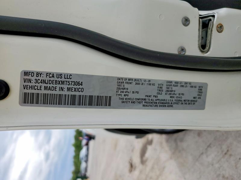 Продаж на аукціоні авто 2021 Jeep Compass, vin: 3C4NJDEBXMT573064, номер лоту: 52345126