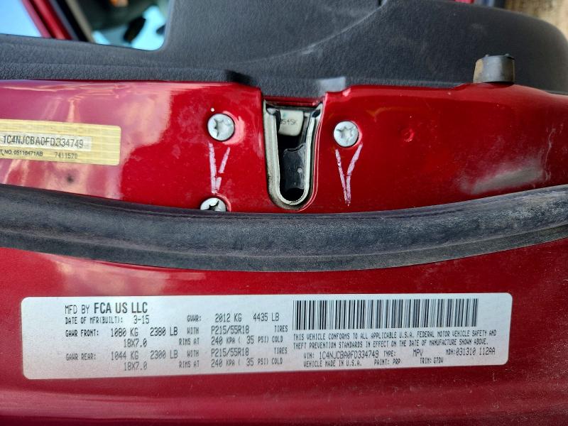 54426536 :رقم المزاد ، 1C4NJCBA0FD334749 vin ، 2015 Jeep Compass مزاد بيع