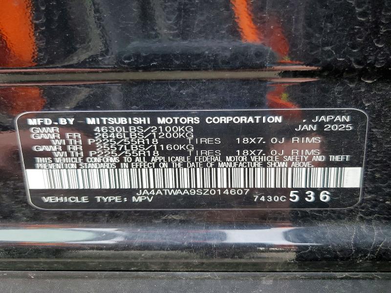 Aukcja sprzedaży 2025 Mitsubishi Eclipse Cross, vin: JA4ATWAA9SZ014607, numer aukcji: 53199606