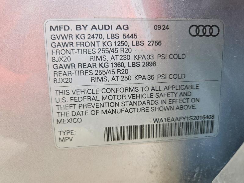 Продажа на аукционе авто 2025 Audi Q5, vin: WA1EAAFY1S2016408, номер лота: 52350576