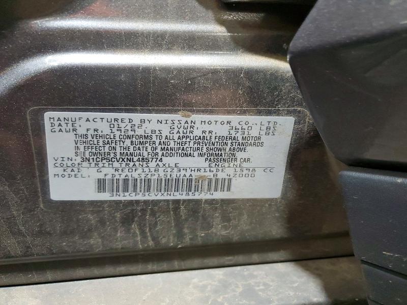 Aukcja sprzedaży 2022 Nissan Kicks, vin: 3N1CP5CVXNL485774, numer aukcji: 52234026