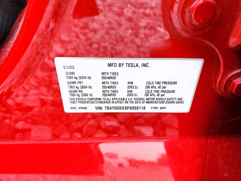 2023 Tesla Model Y მანქანა იყიდება აუქციონზე, vin: 7SAYGDEE6PA058118, აუქციონის ნომერი: 52804686