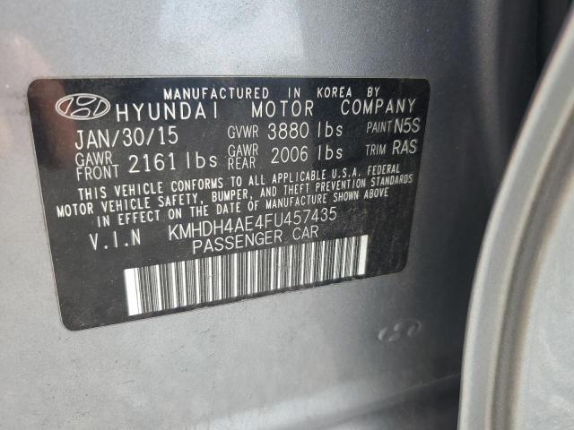 53413666 :رقم المزاد ، KMHDH4AE4FU457435 vin ، 2015 Hyundai Elantra مزاد بيع