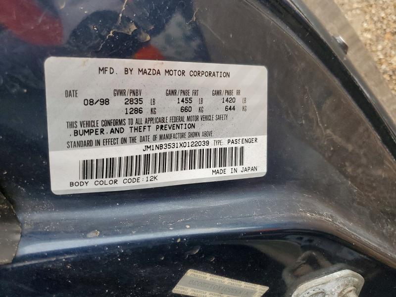 Продаж на аукціоні авто 1999 Mazda Mx-5 Miata, vin: JM1NB3531X0122039, номер лоту: 53019136