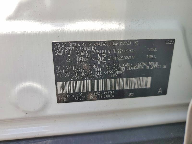 54065316 :رقم المزاد ، 2T3H1RFV2PC225146 vin ، 2023 Toyota Rav4 مزاد بيع