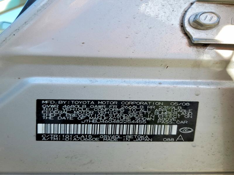 Продажа на аукционе авто 2008 Lexus Es, vin: JTHBJ46G482254455, номер лота: 52275446