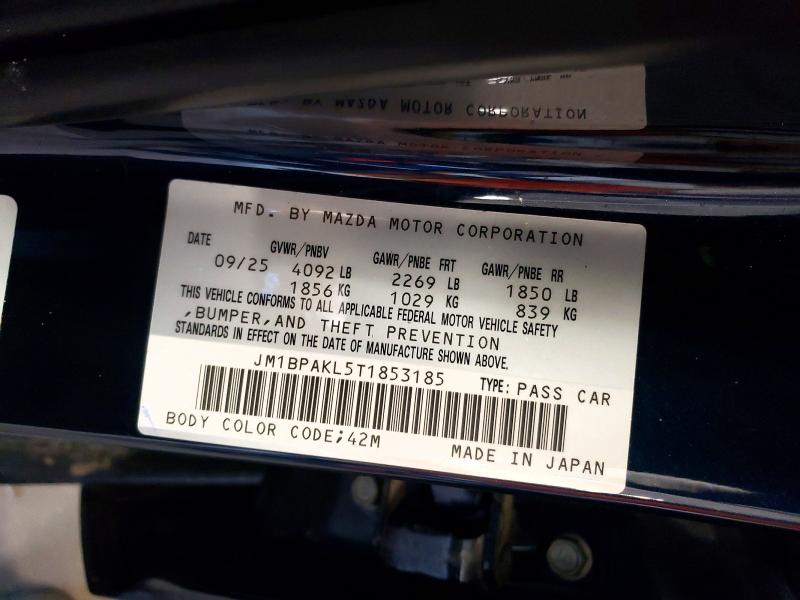 2026 Mazda 3 მანქანა იყიდება აუქციონზე, vin: JM1BPAKL5T1853185, აუქციონის ნომერი: 54501456