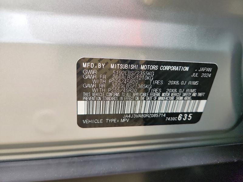 Aukcja sprzedaży 2024 Mitsubishi Outlander, vin: JA4J3VA80RZ085714, numer aukcji: 53548186