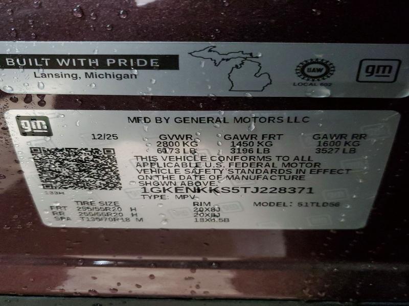 2026 Gmc Acadia მანქანა იყიდება აუქციონზე, vin: 1GKENKKS5TJ228371, აუქციონის ნომერი: 52028506