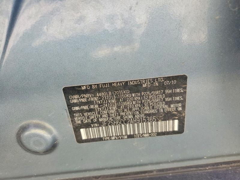 Aukcja sprzedaży 2010 Subaru Forester, vin: JF2SH6CC2AH915365, numer aukcji: 54131586