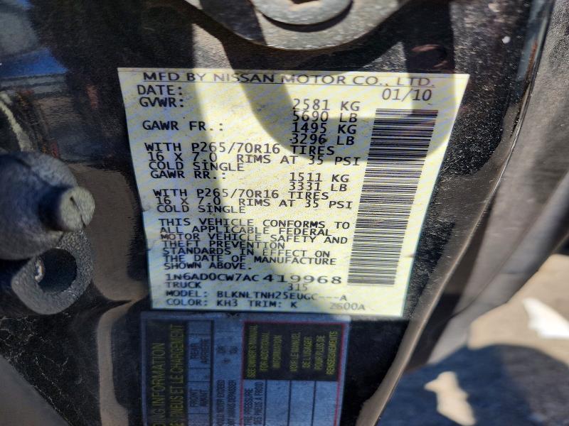 Продажа на аукционе авто 2010 Nissan Frontier, vin: 1N6AD0CW7AC419968, номер лота: 52876986