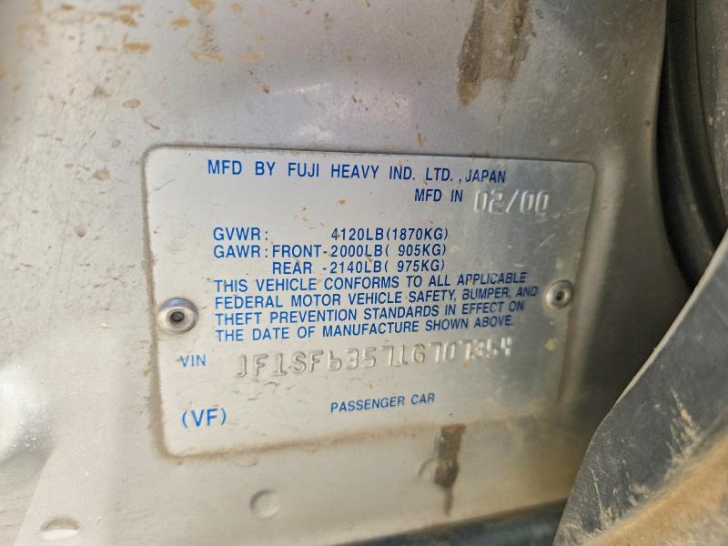 2001 Subaru Forester მანქანა იყიდება აუქციონზე, vin: JF1SF63571G707354, აუქციონის ნომერი: 53961876