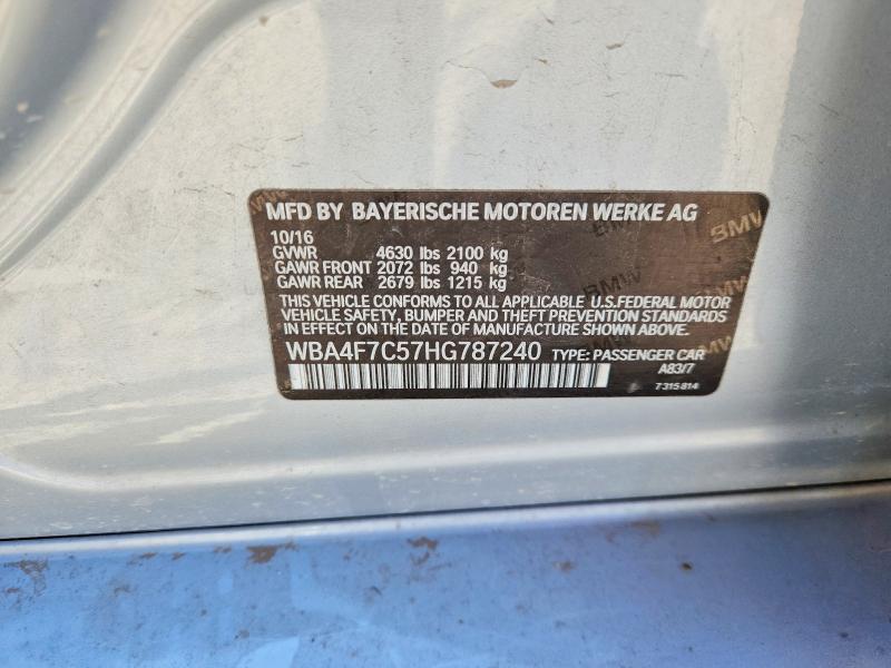Продаж на аукціоні авто 2017 Bmw 430i, vin: WBA4F7C57HG787240, номер лоту: 53930116