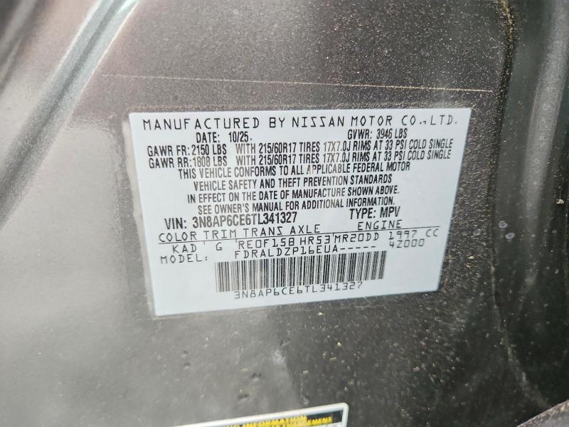 54014826 :رقم المزاد ، 3N8AP6CE6TL341327 vin ، 2026 Nissan Kicks مزاد بيع