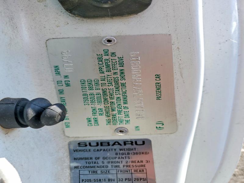 Aukcja sprzedaży 2000 Subaru Impreza, vin: JF1GM675XYH400819, numer aukcji: 53627956
