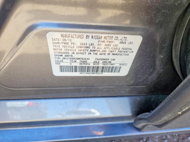 54162416 :رقم المزاد ، JN1CV6AR0DM752233 vin ، 2013 Infiniti G37 Sedan مزاد بيع