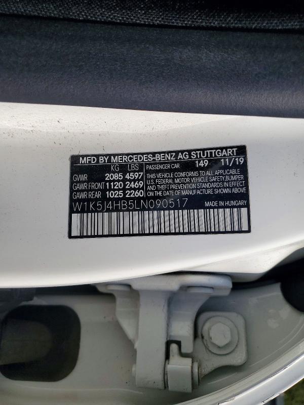 Aukcja sprzedaży 2020 Mercedes-benz Cla, vin: W1K5J4HB5LN090517, numer aukcji: 55334876
