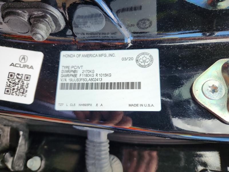 53871326 :رقم المزاد ، 19UUB3F60LA802413 vin ، 2020 Acura Tlx مزاد بيع