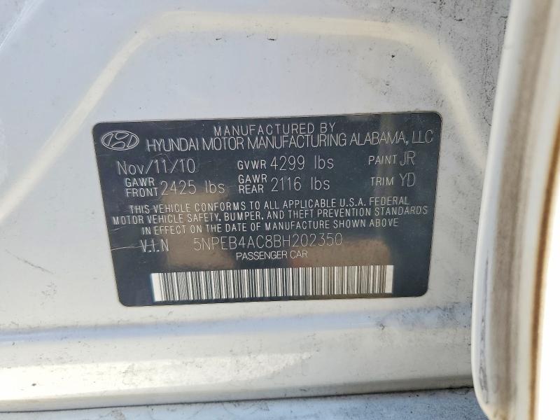 54294286 :رقم المزاد ، 5NPEB4AC8BH202350 vin ، 2011 Hyundai Sonata مزاد بيع